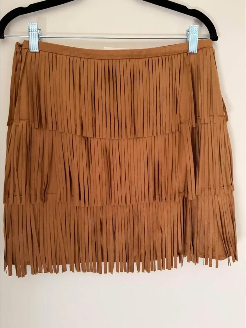 Univ. Thread Frilly, Leathery Brown Skirt - Picture 2 of 4